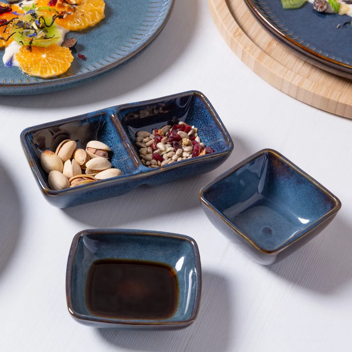 pyon☺︎ Miseczki do dipów porcelanowe naczynie 2-dzielne New Bone