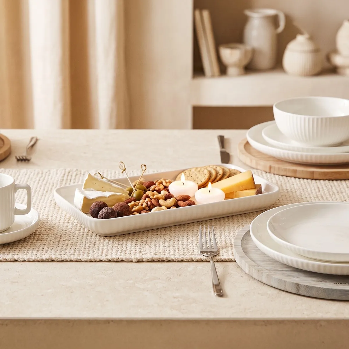 Półmisek porcelanowy prostokątny Altom Design Crema 30,5 cm