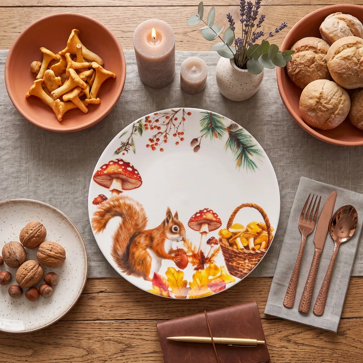 Talerz deserowy porcelanowy Altom Design Jesienne Opowieści 20 cm