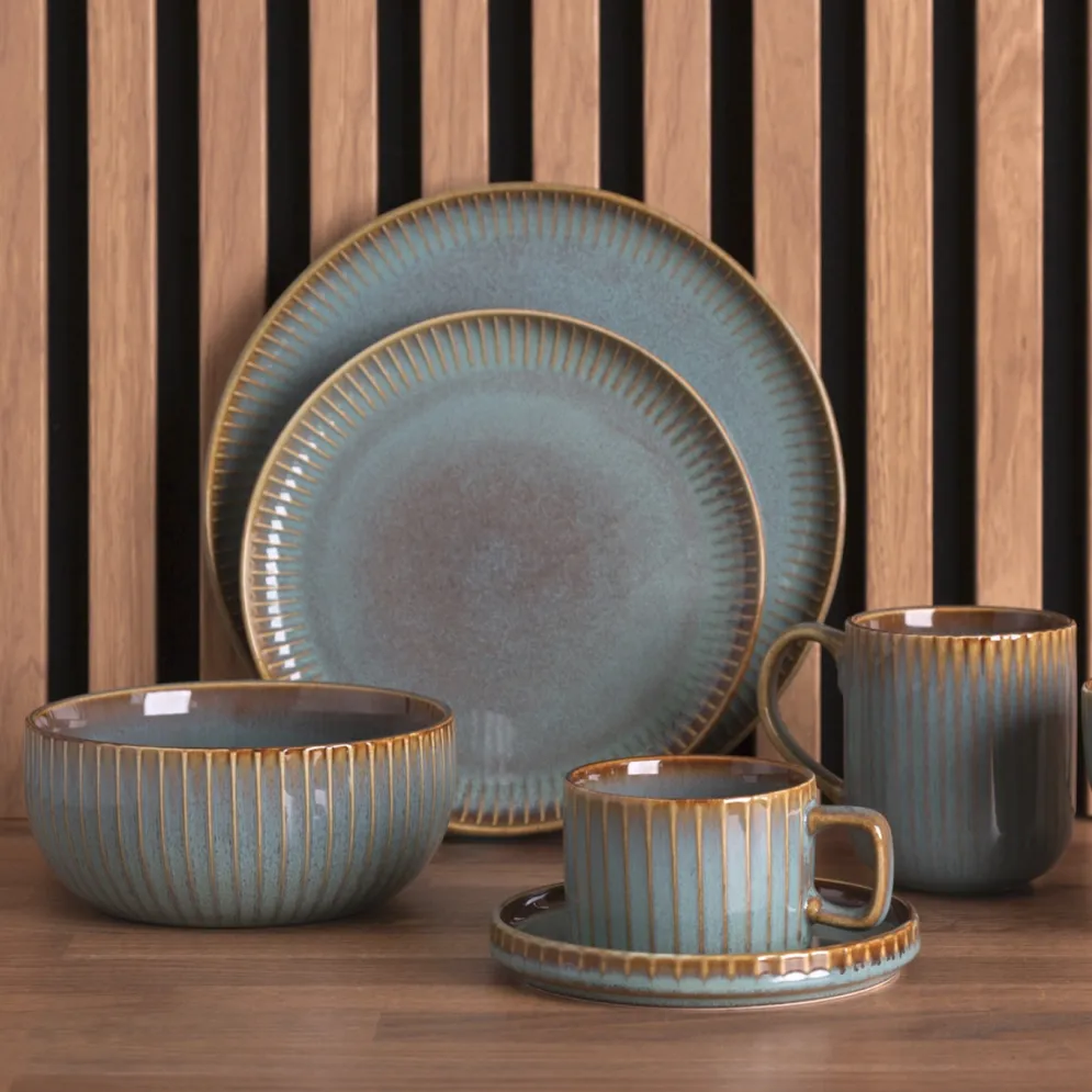 Talerz deserowy porcelanowy New Bone China Altom Design Reactive Sage ...