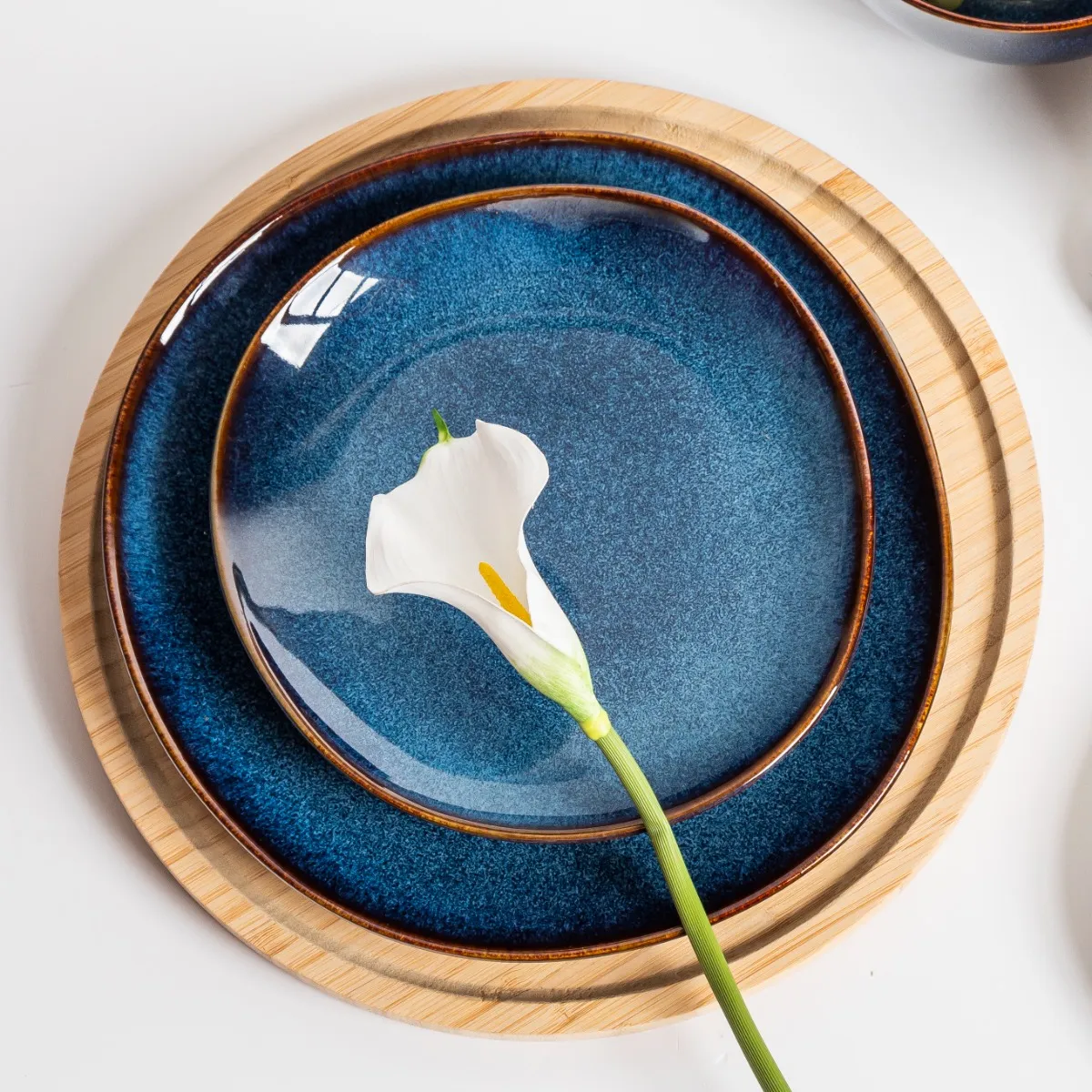 Talerz obiadowy ceramiczny Altom Design Reactive Navy Blue