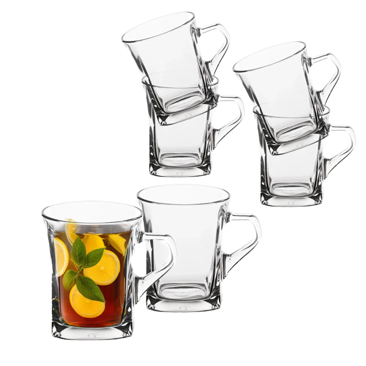 Zestaw 6 kubków szklanych / szklanek niskich Altom Design Geo 250 ml