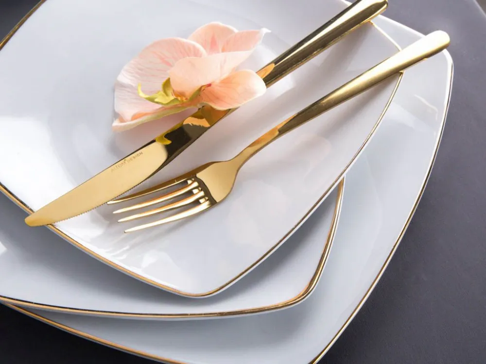 Kwadratowe talerze oraz zestawy obiadowe i kawowe z porcelany - altom.pl